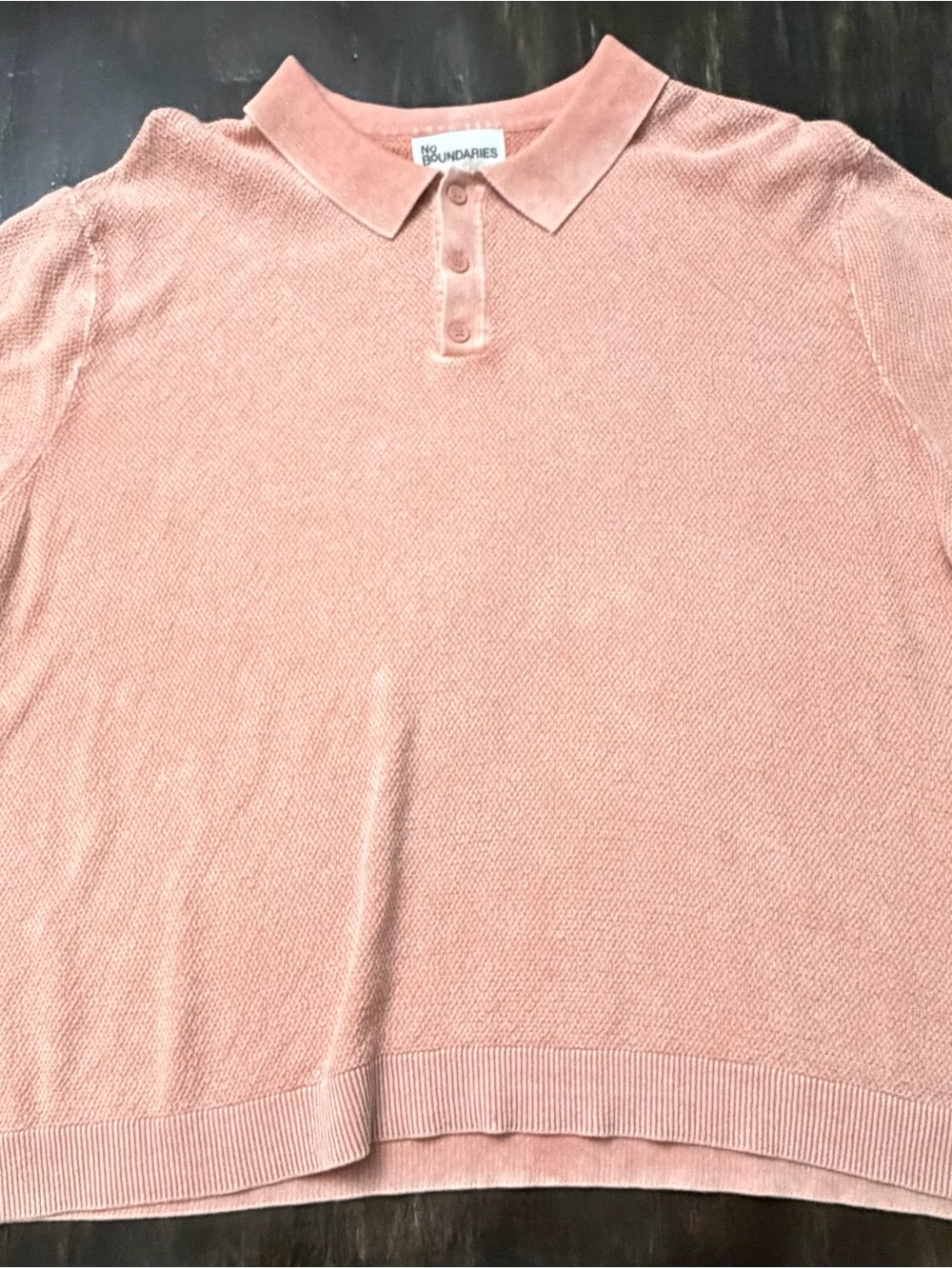 No Boundaries Pink Collared Knit Polo Top
